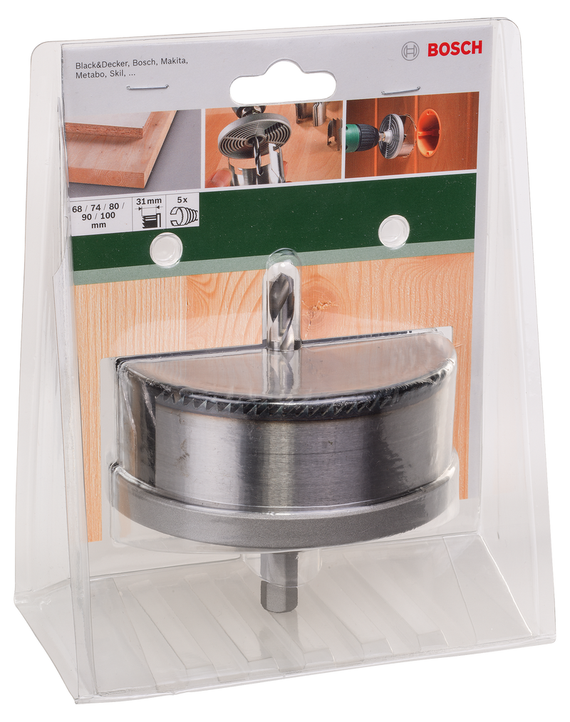 Bosch 5-piece saw crown set 68; 74; 80; 90; 100 mm