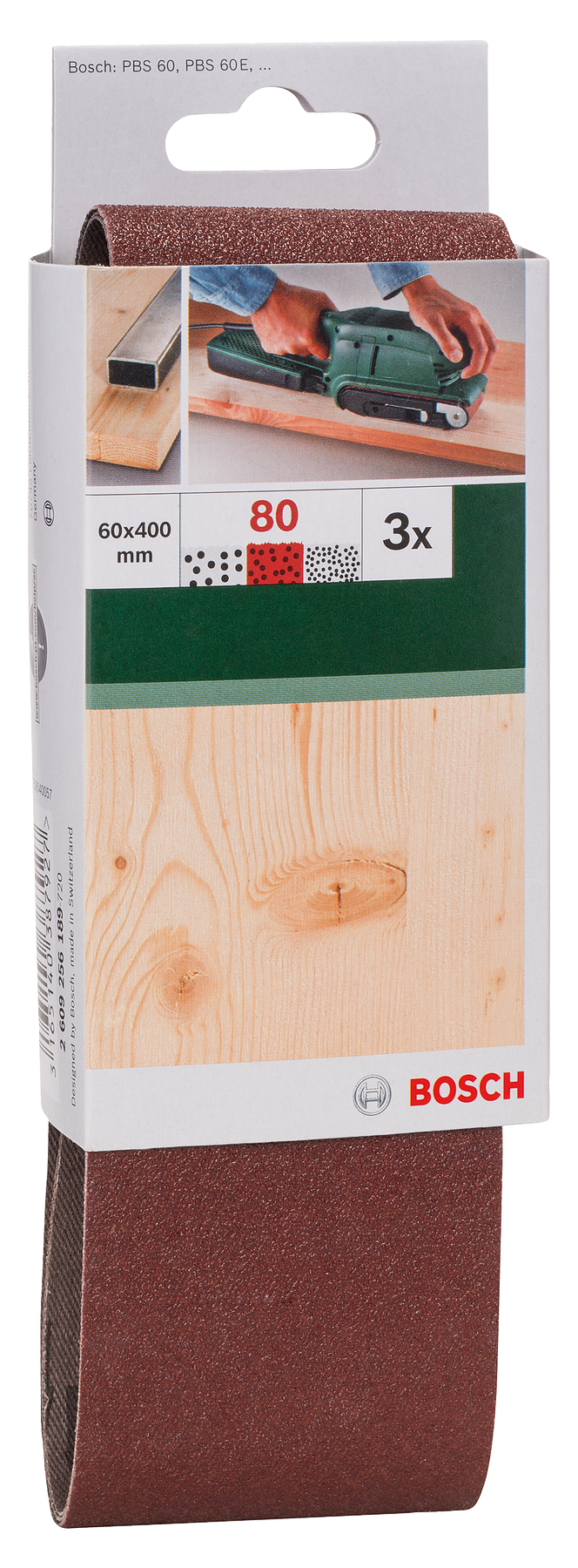 Banda de lija Bosch 60 x 400 mm, G80