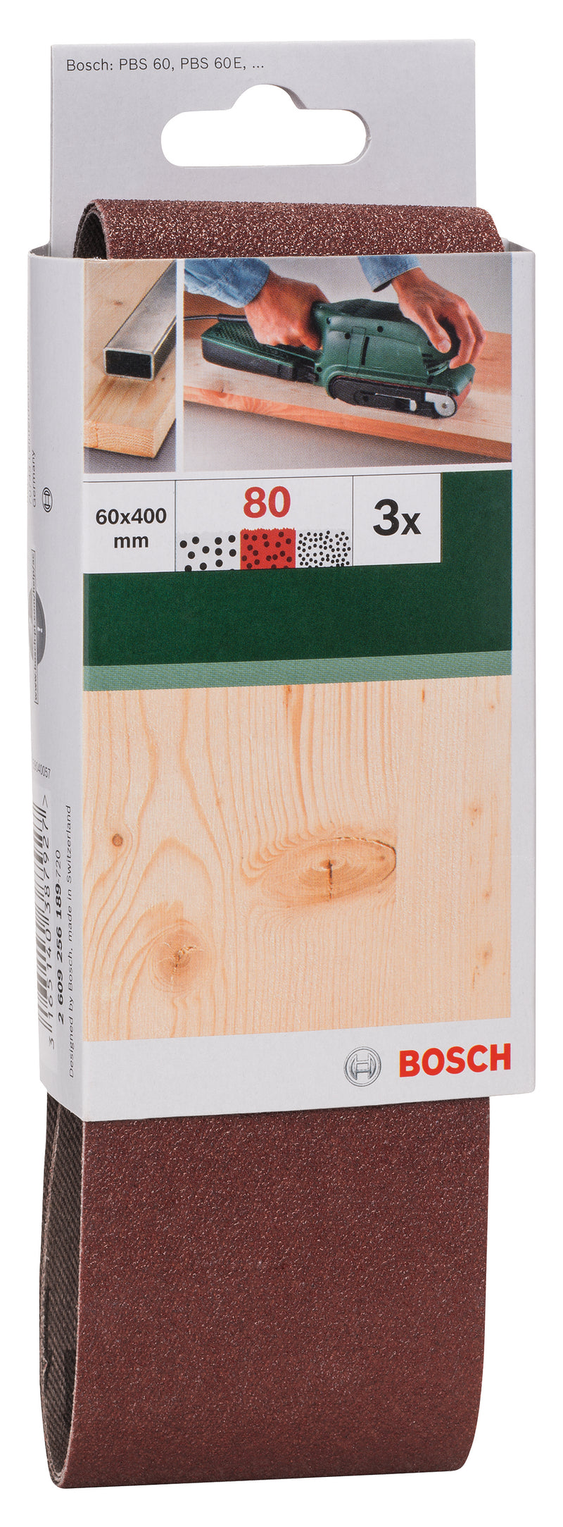 Banda de lija Bosch 60 x 400 mm, G80