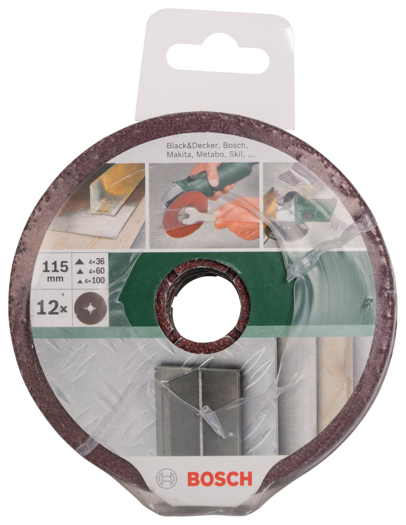 Bosch Fibre Sanding Discs Ø 115 Mm, Mixed