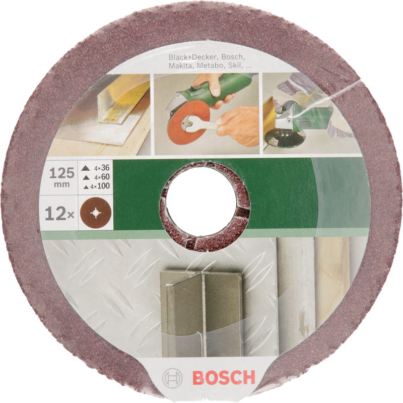 Bosch Fibre Sanding Discs Ø 125 Mm, Mixed