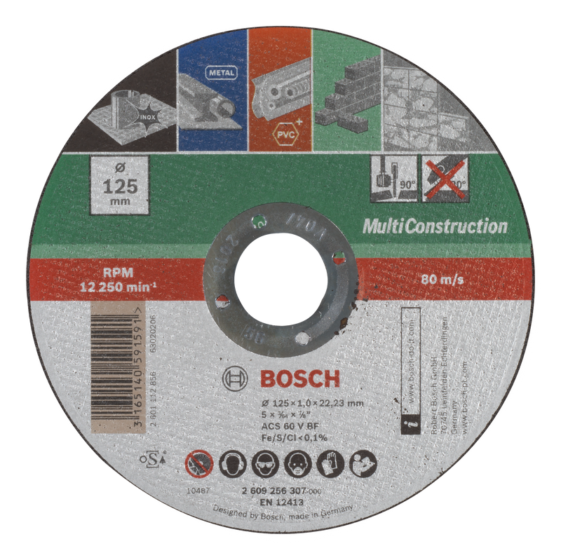 Disco de corte recto multiusos Bosch. D= 125 mm | AC 60 S BF