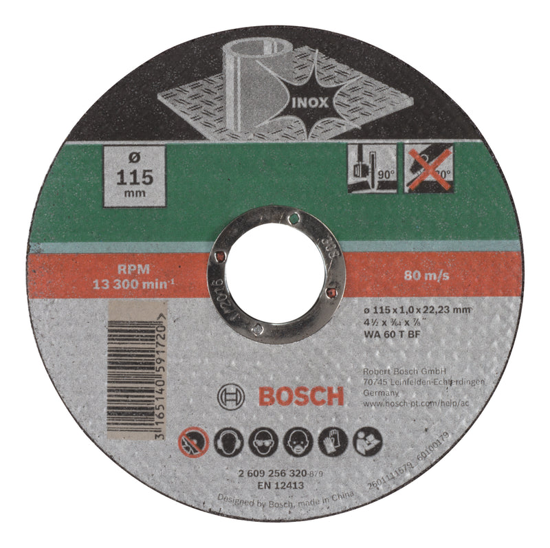 Bosch Straight cutting disc, InoxD= 115 mm; thickness= 1.0 mm