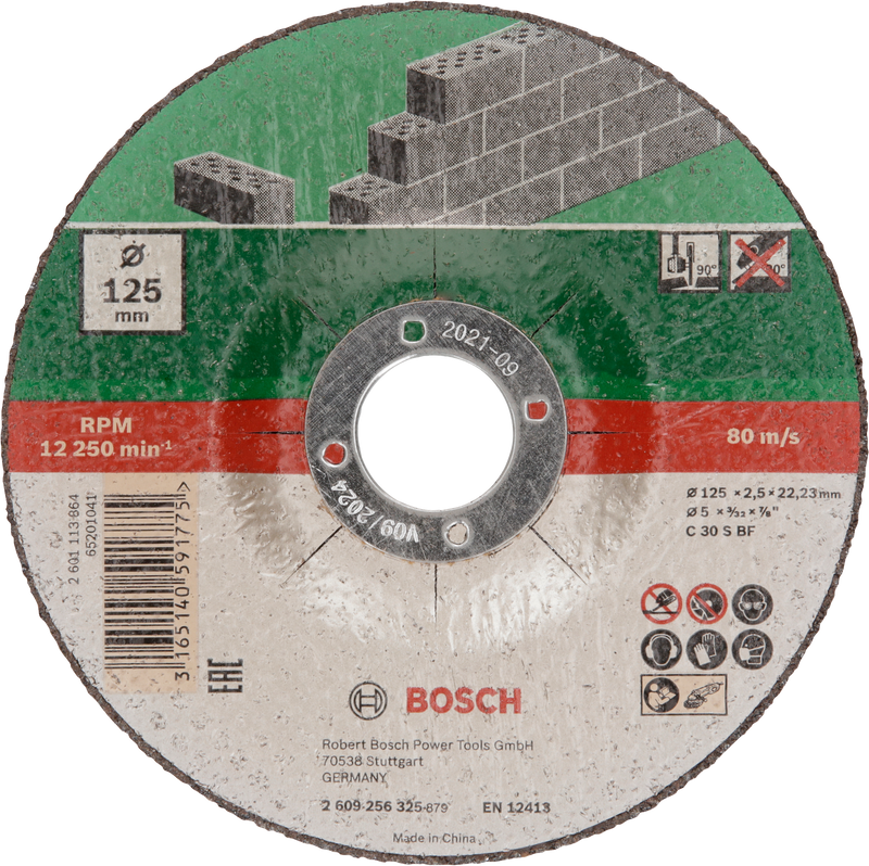 Bosch Juego de 5 discos de corte curvos para piedra D= 125 mm
