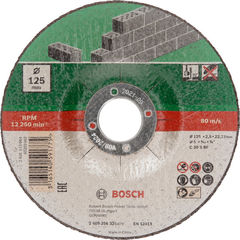 Bosch Juego de 5 discos de corte curvos para piedra D= 125 mm
