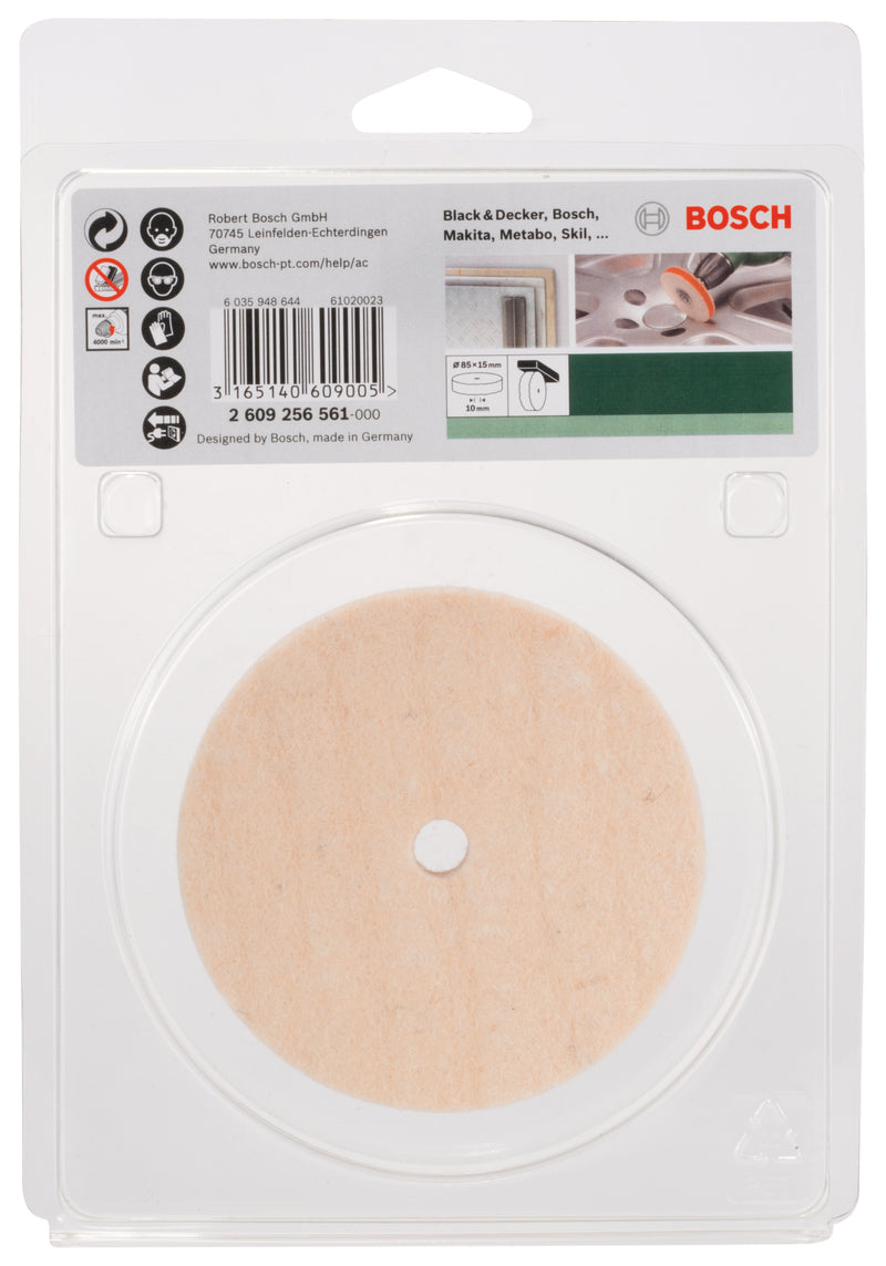 Disco de polimento de feltro Bosch 85 x 15 x 10 mm