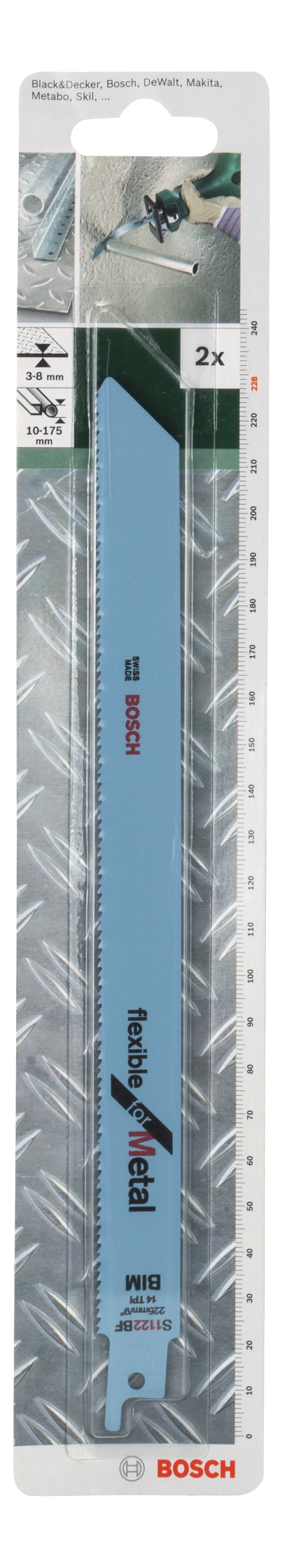 Hoja de sierra sable bimetálica Bosch, S 1122 BF, flexible para metal