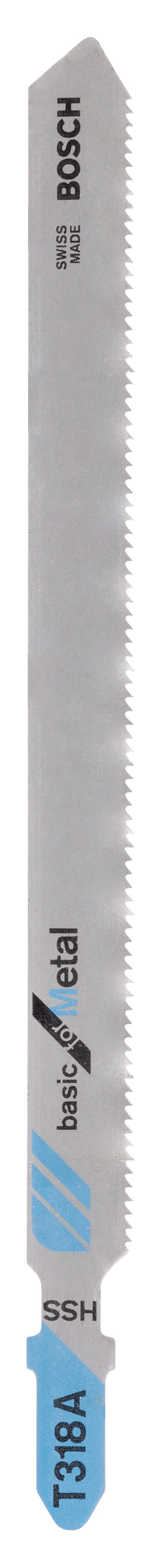 Hoja de sierra de calar HSS Bosch, T 318 ABasic para metal