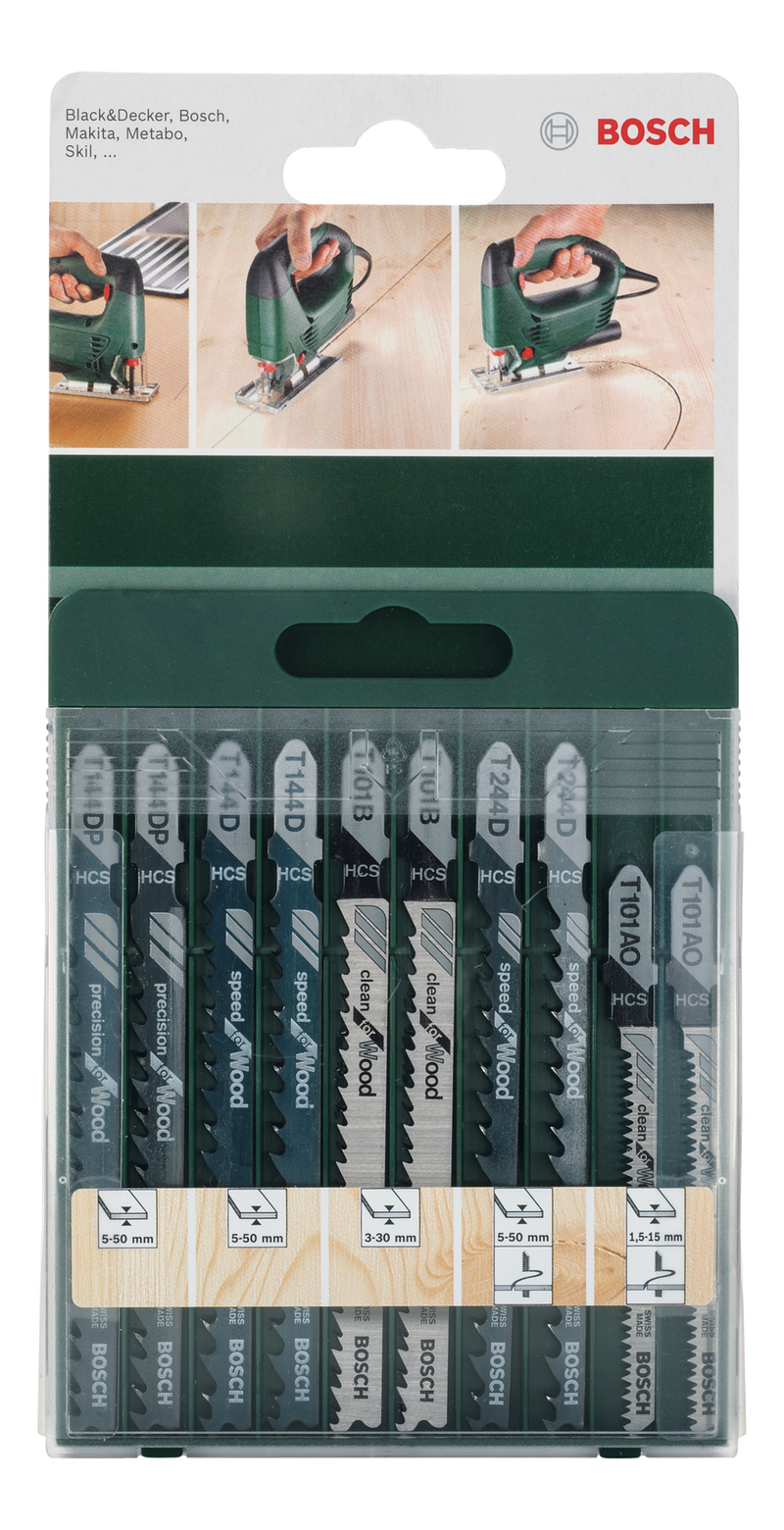 Bosch 10Pc T-Set Jigsaw Blade