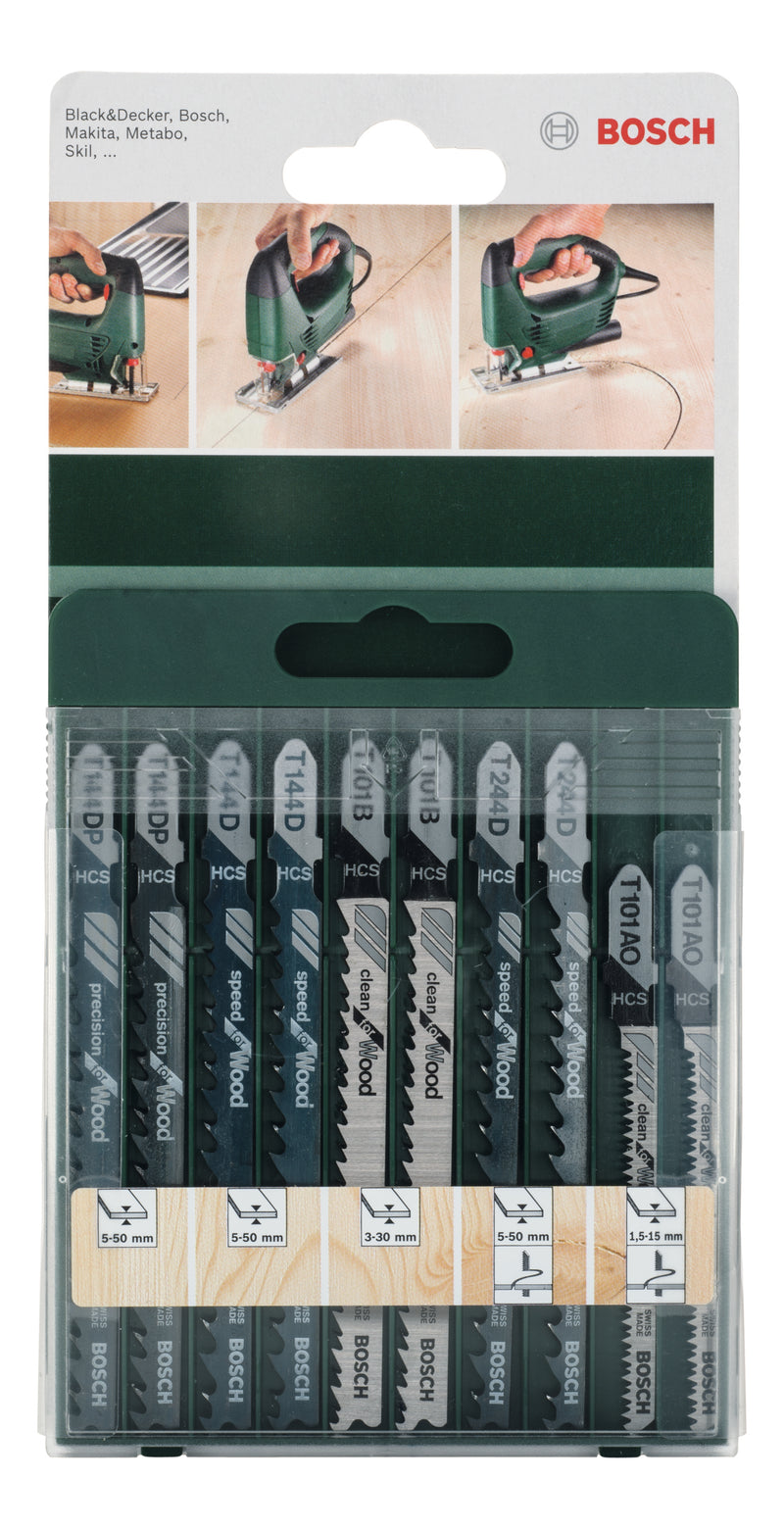 Bosch 10Pc T-Set Jigsaw Blade