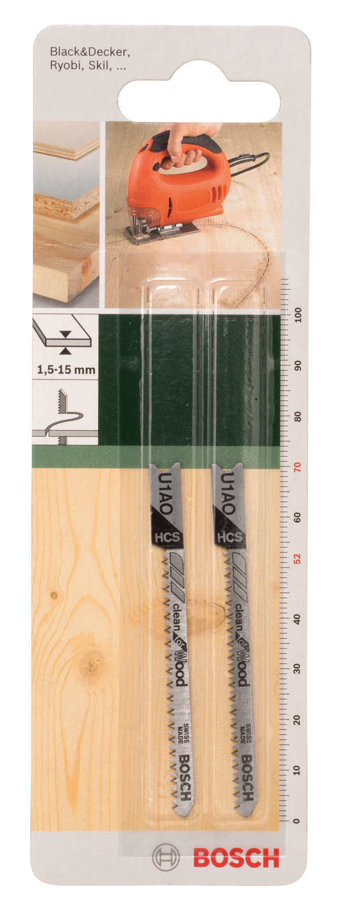 Lâmina de serra tico-tico Bosch HCS, U 1 AOClean para madeira
