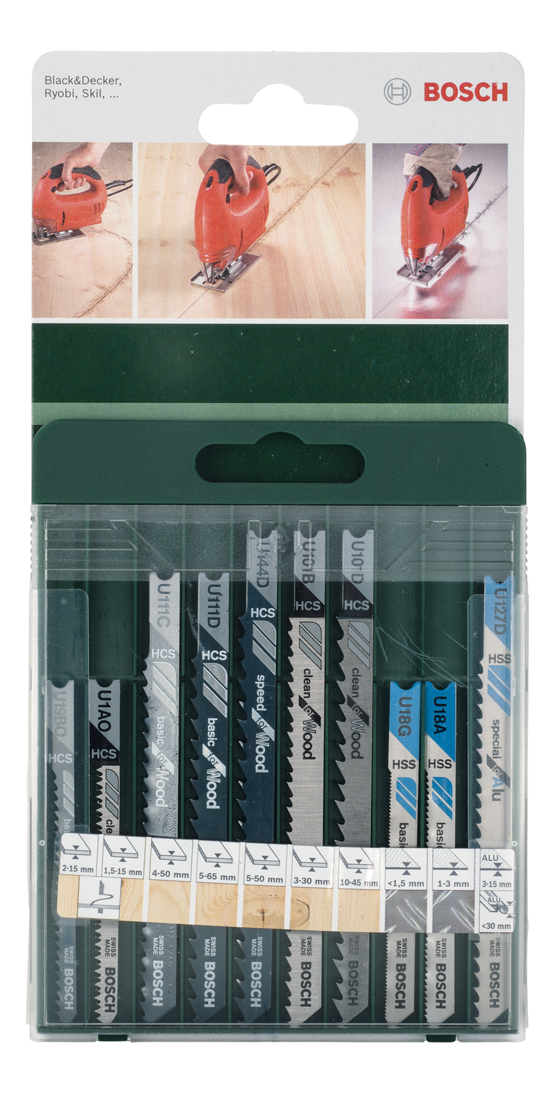 Lâmina de serra tico-tico Bosch 10 peças U-Set