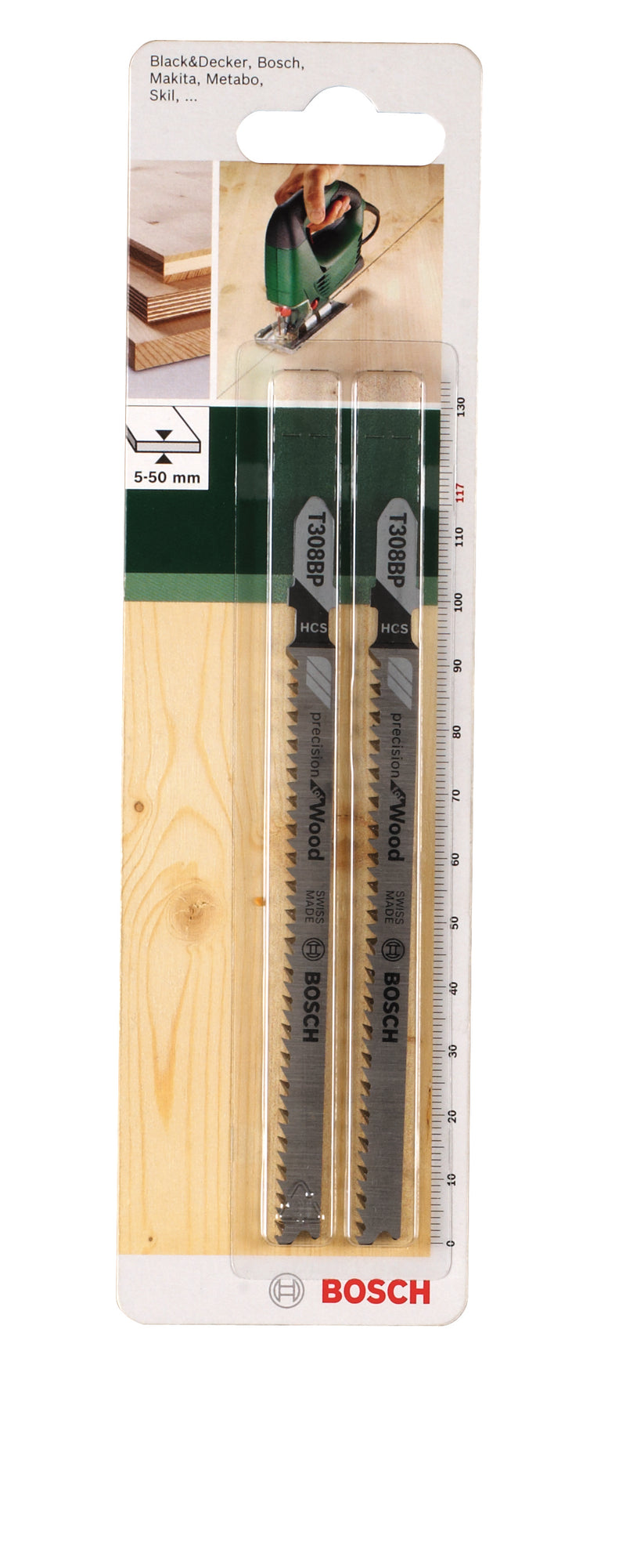 Hoja de sierra de calar Bosch HCS, T 308 BP, Precisión para madera