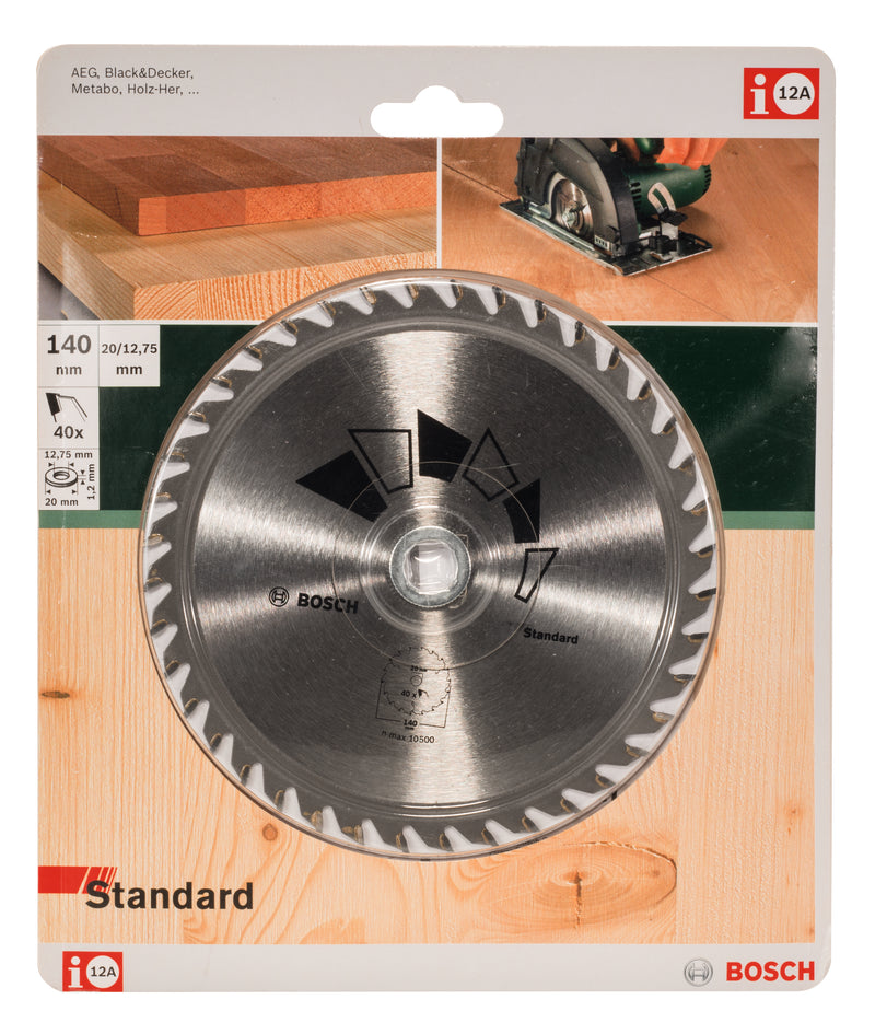 Lâmina de serra circular Bosch STANDARDD= 140 mm; furo= 20 mm; de= 40