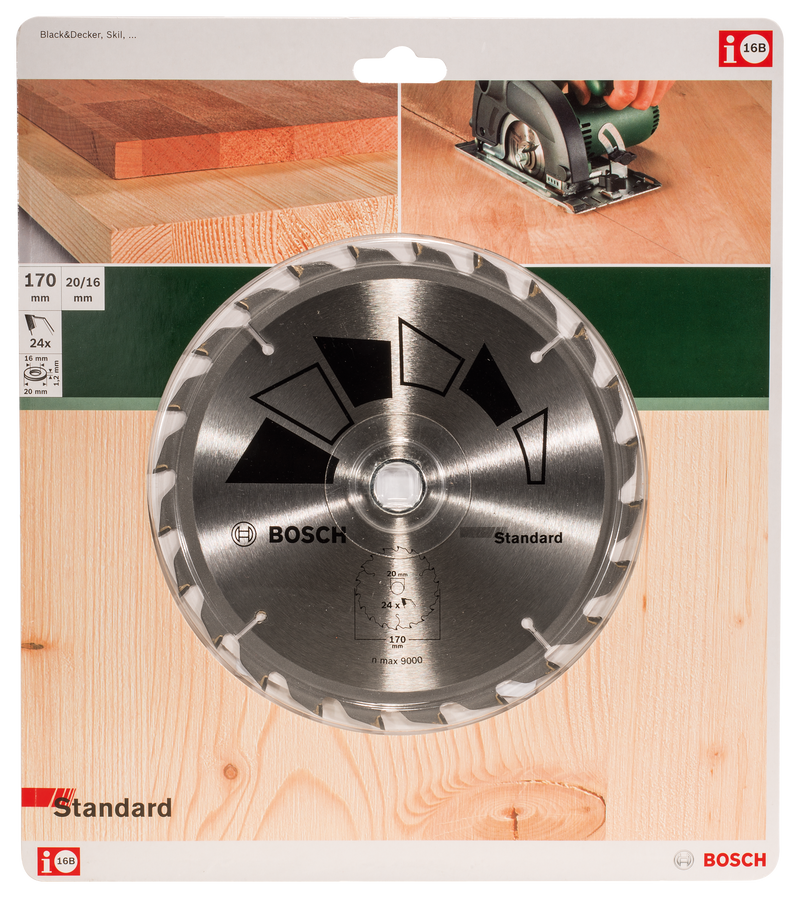 Lâmina de serra circular Bosch STANDARD. D= 170 mm; furo= 20 mm; de= 24