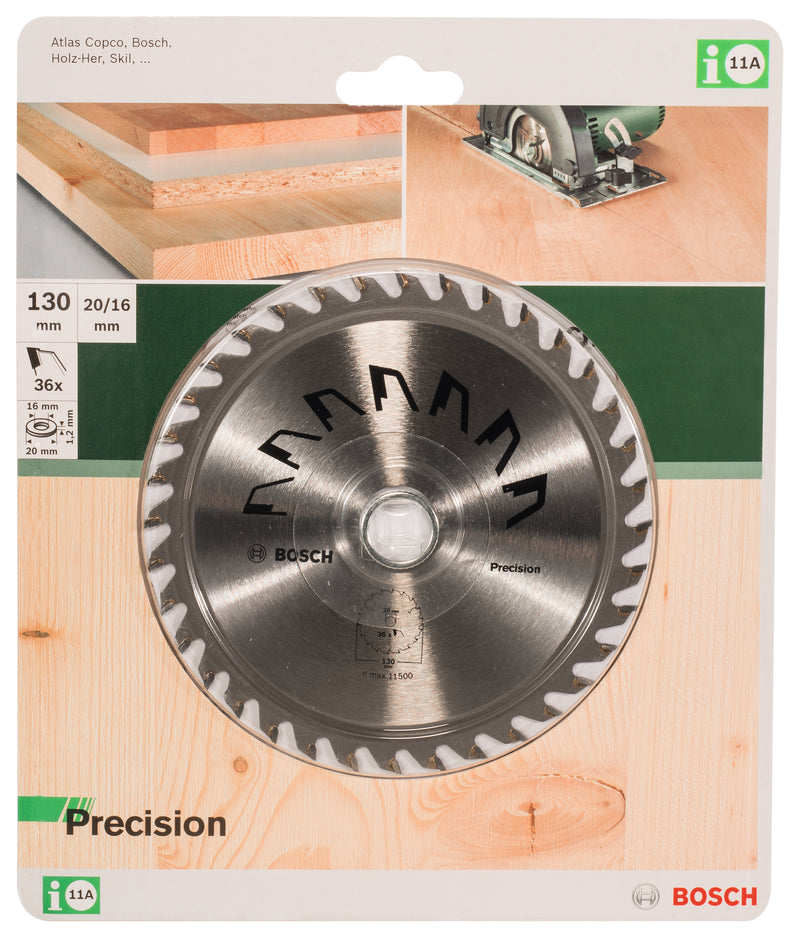 Lâmina de serra circular Bosch PRECISIOND= 130 mm; furo= 20 mm; de= 34