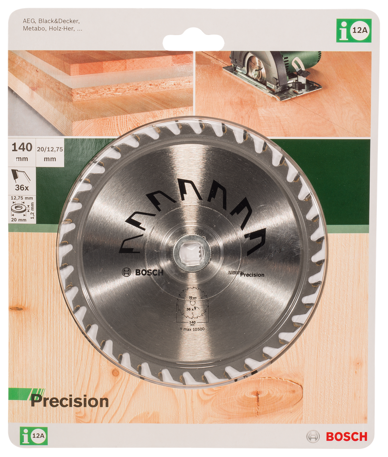 Lâmina de serra circular Bosch PRECISIOND= 140 mm; furo= 20 mm; de= 36