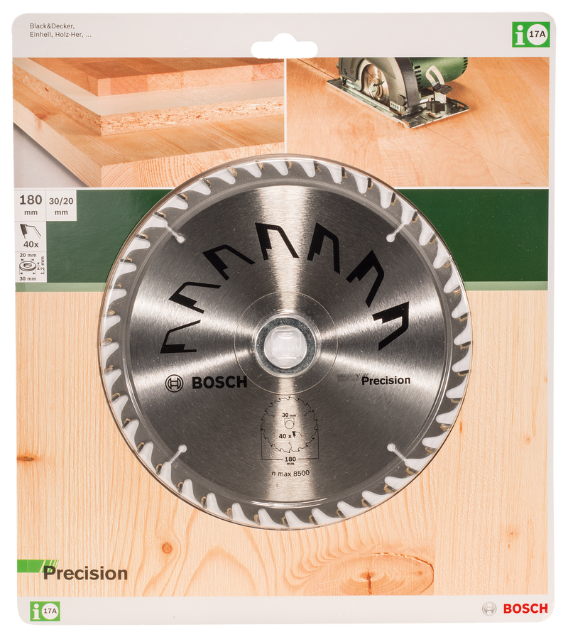 Lâmina de serra circular Bosch PRECISIOND= 180 mm; furo= 30 mm; de= 40