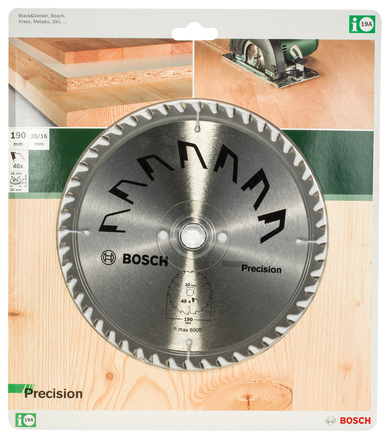 Lâmina de serra circular Bosch PRECISIOND= 190 mm; furo= 20 mm; de= 48