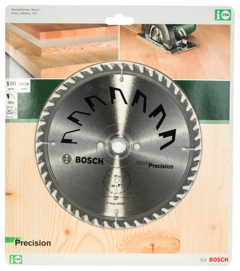 Lâmina de serra circular Bosch PRECISIOND= 190 mm; furo= 20 mm; de= 48