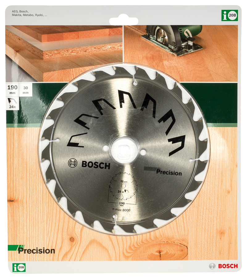 Lâmina de serra circular Bosch PRECISIOND= 190 mm; furo= 30 mm; de= 24