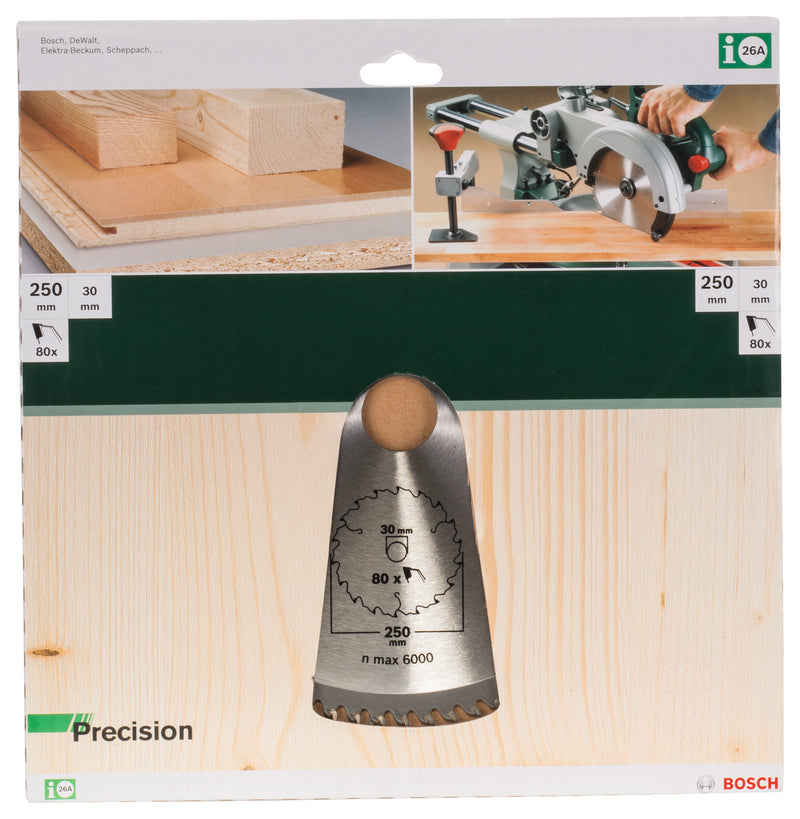 Bosch Circular Saw Blade PRECISIOND= 250 mm; hole= 30 mm; of= 80