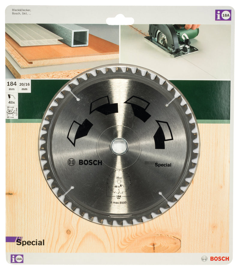 Lâmina de serra circular Bosch SPECIALD= 184 mm; Furo= 16 mm; de= 48