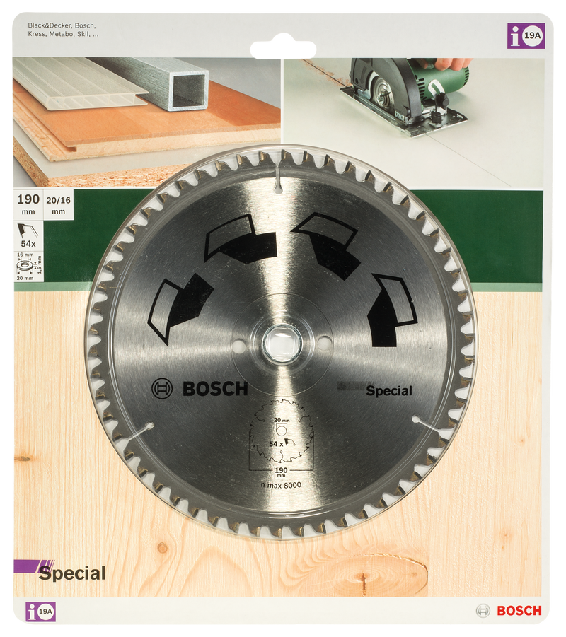 Lâmina de serra circular Bosch GS MU H 190x20-54