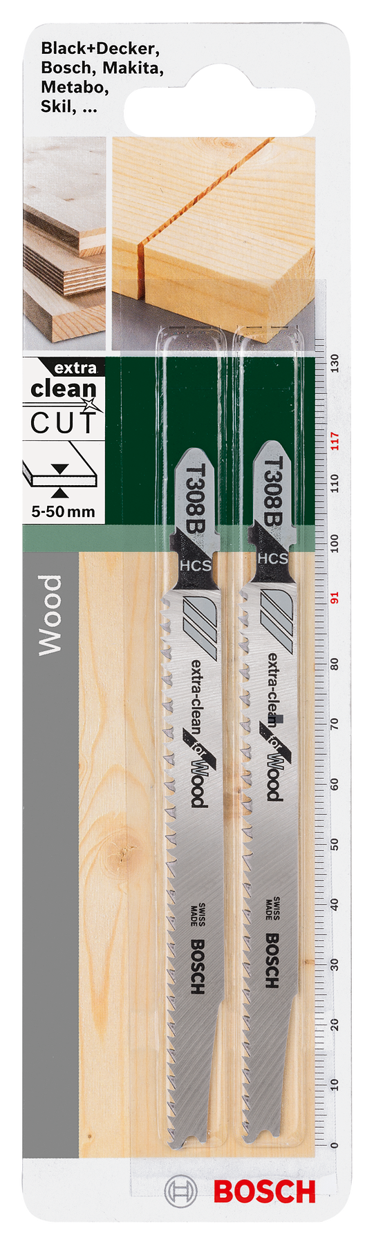 Lâmina de serra tico-tico Bosch HCS, T 308 B Extra-limpa para madeira