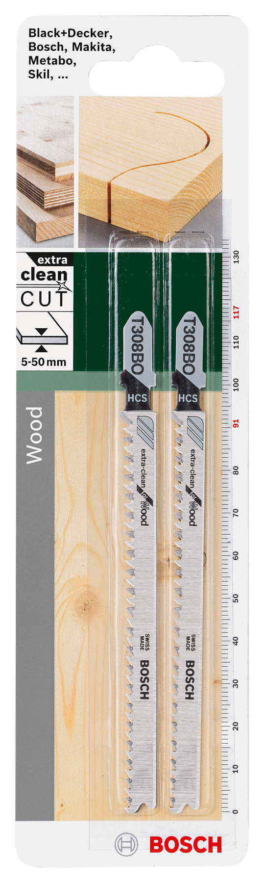 Bosch HCS Jigsaw Blade, T 308 BOExtra-clean for Wood