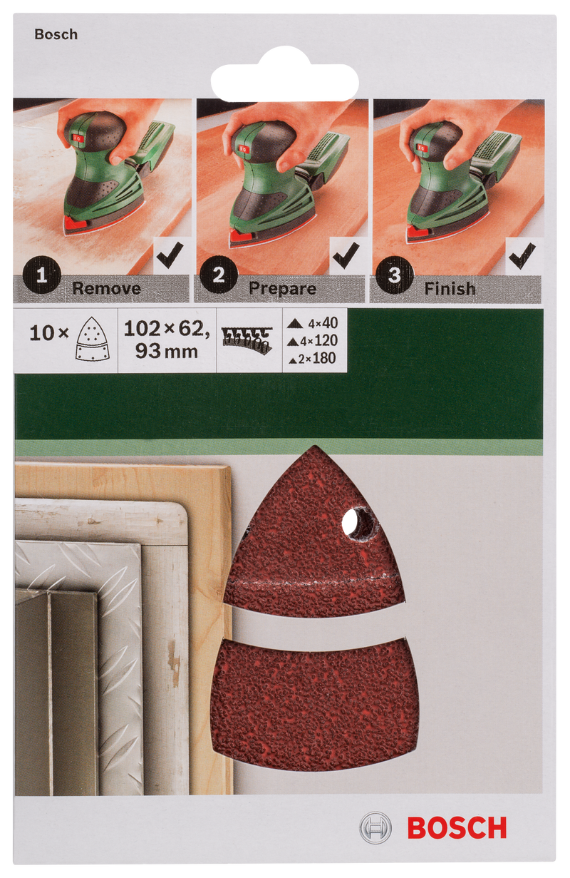 Bosch 10Pcs Psm Sanding Sheets (Mixed Grit)