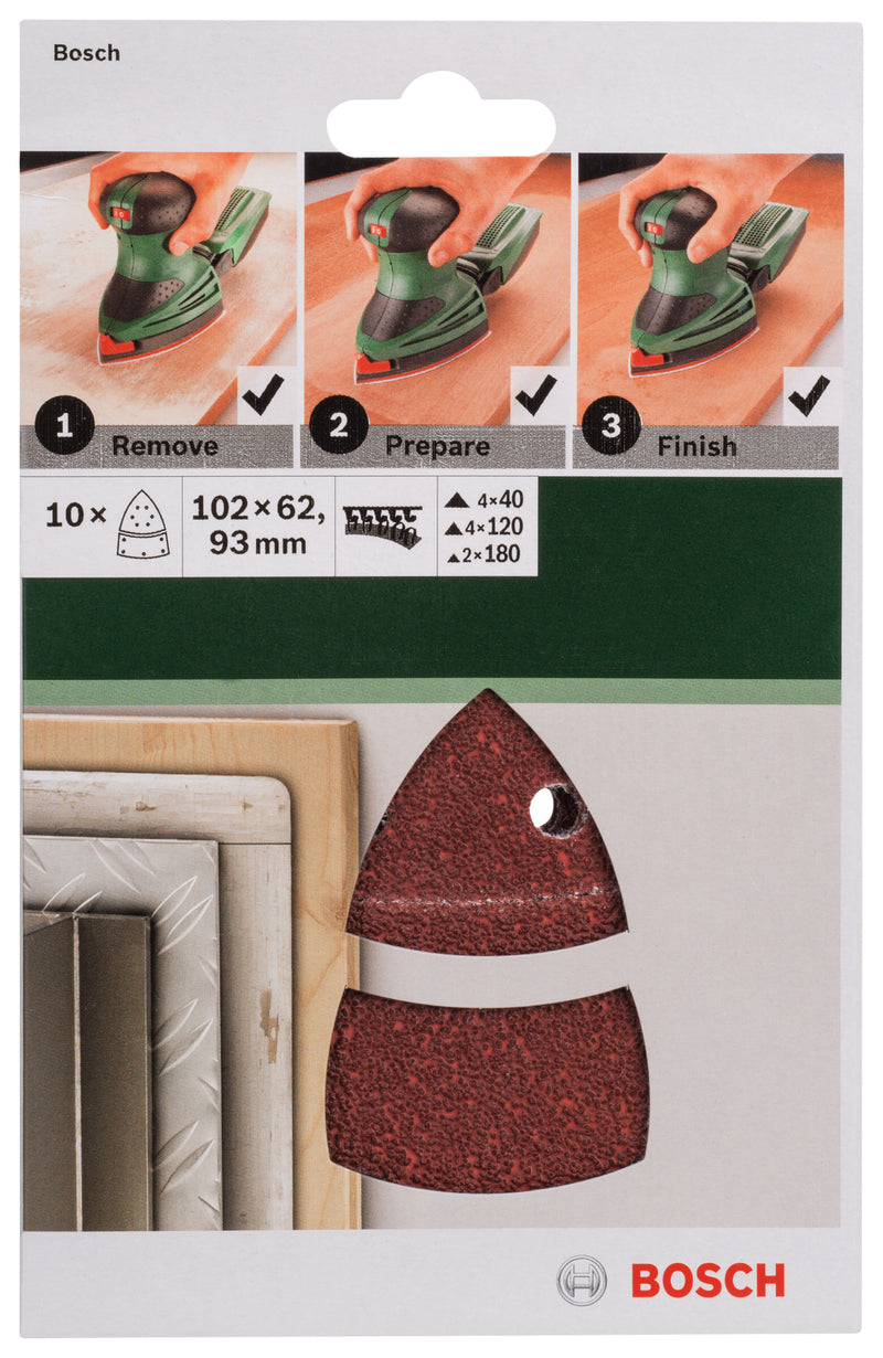 Bosch 10Pcs Psm Sanding Sheets (Mixed Grit)