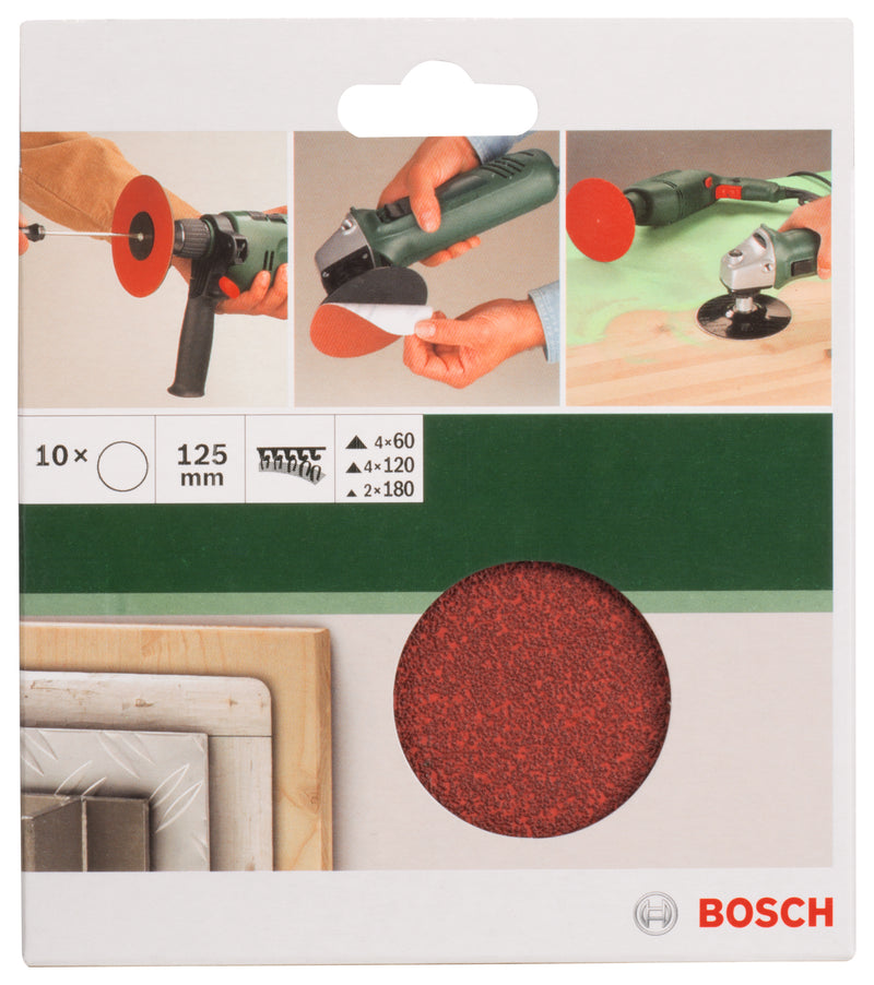 Amoladora de velcro mixta Bosch de 125 mm (10 unidades)