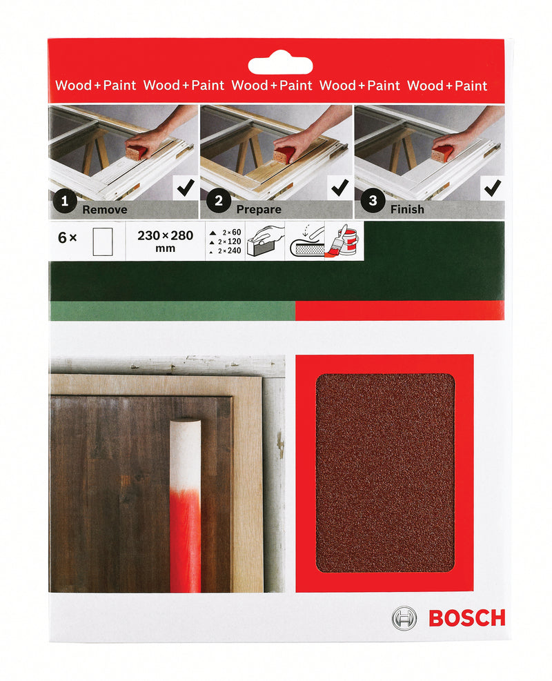 Conjunto de lixa para madeira e tinta Bosch DIY 230x280