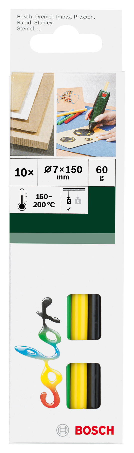Adesivo termoplástico Bosch colorido