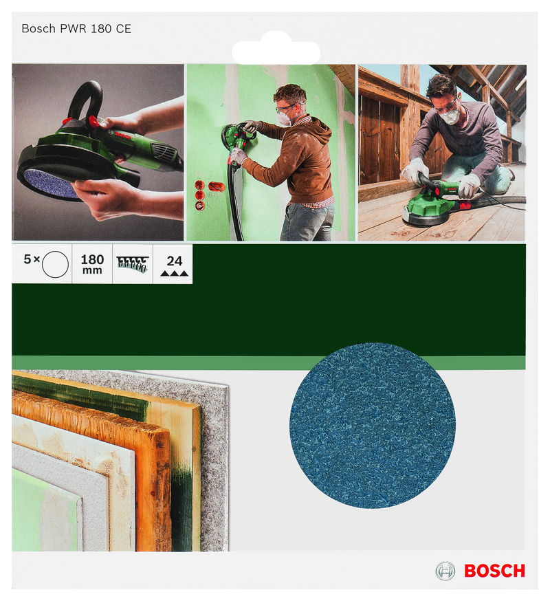 Folhas de lixa Bosch, PWR 180 mm G24