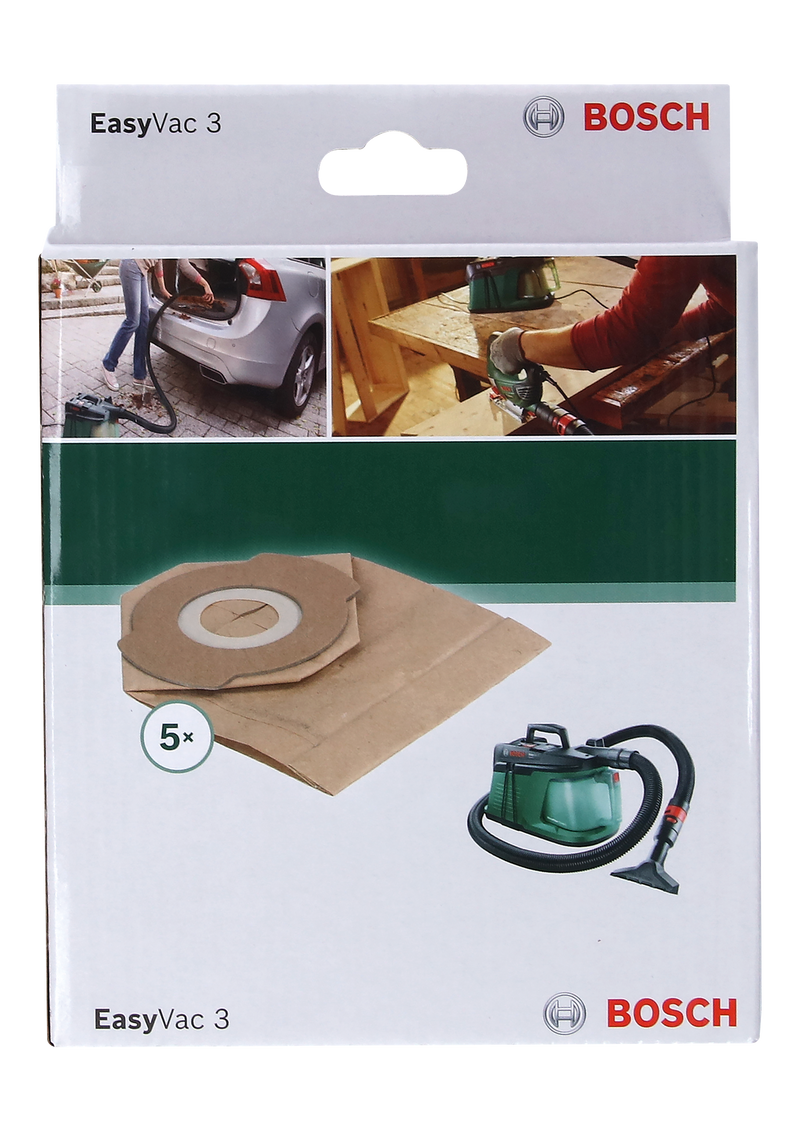 Saco de pó de papel Bosch (embalagem de 5) para EasyVac 3