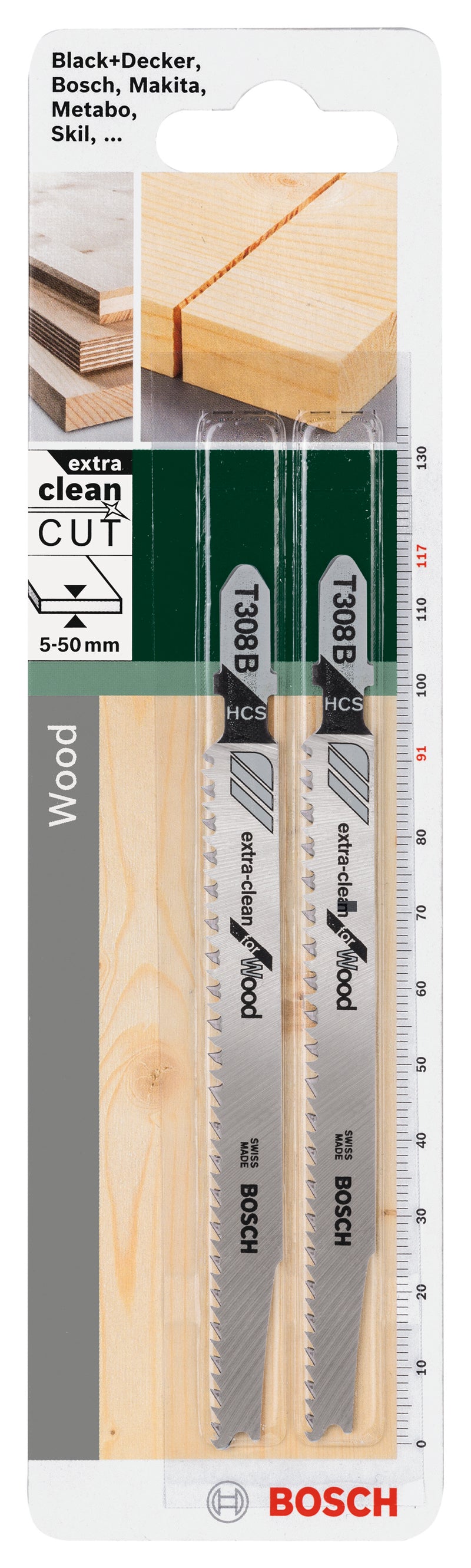 Lâmina de serra tico-tico Bosch HCS, T 308 B Extra-limpa para madeira