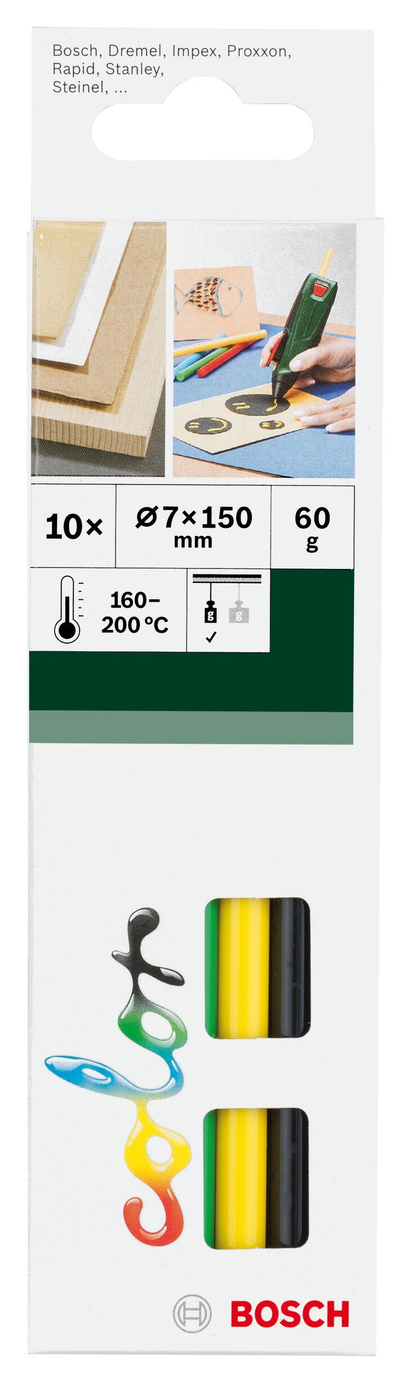 Adesivo termoplástico Bosch colorido