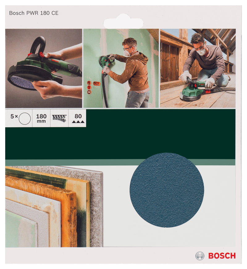 Folhas de lixa Bosch PWR 180 mm G80