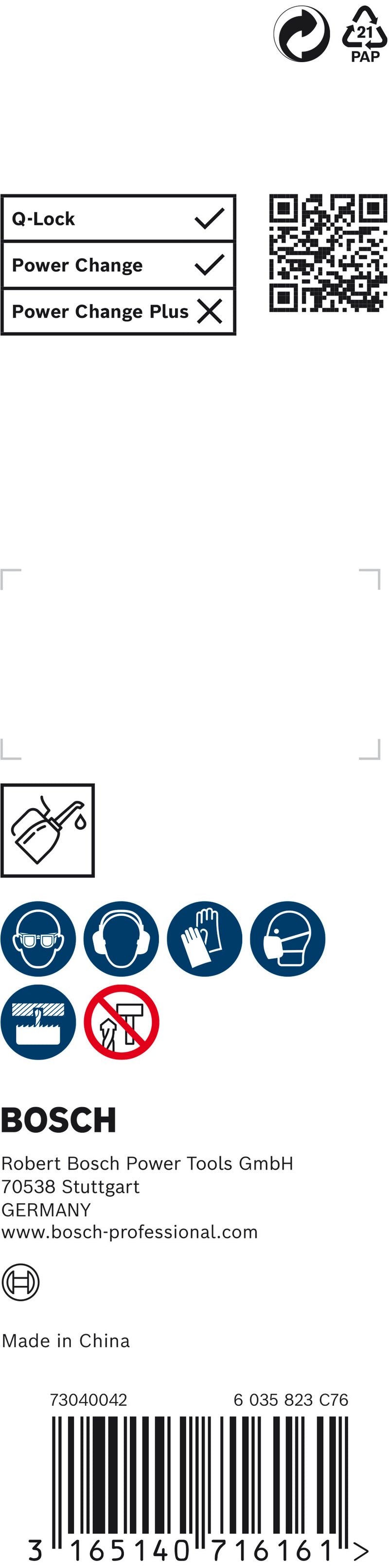 Bosch Pilot drill bit HSS-G, L100mm for 60mmHS