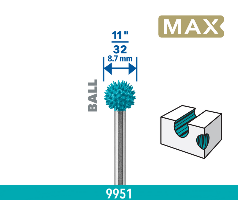 Bosch Dremel Max 9,0 mm Ball Power Carving 9951