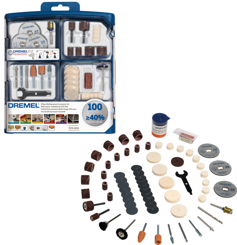 Conjuntos de acessórios Dremel (Conjunto de acessórios multifunções DREMEL® com 100 peças (723) )
