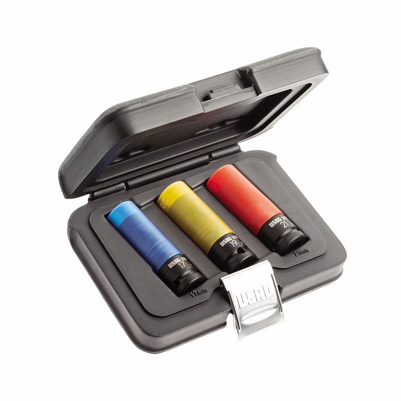 Surtido USAG (270 C3) en caja modular con vasos de impacto para llantas de aleación con protección de teflón (3 unidades)