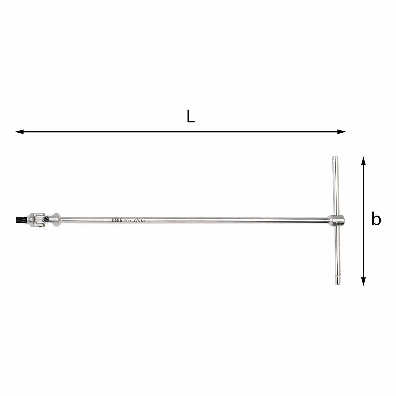 Chaves USAG (273 CTX) com cabo em T e ponta de encaixe articulada para parafusos Torx®