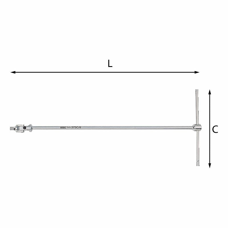Chaves USAG (273 C) com cabo em T e ponta sextavada articulada