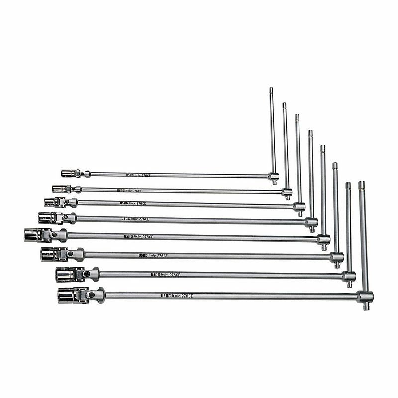 USAG (276 CE/SE8) Set Of 8 T-Handle Wrenches With Jointed Hexagonal Socket