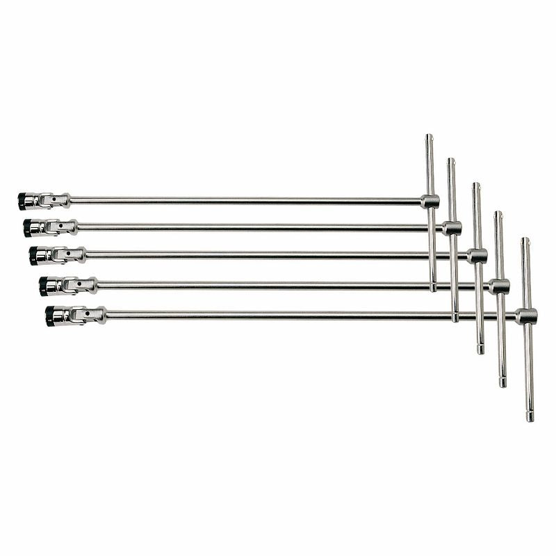 USAG (276 CEB/SE5) Conjunto de 5 chaves de bocas com cabo em T, tomada hexagonal articulada e sistema de retenção