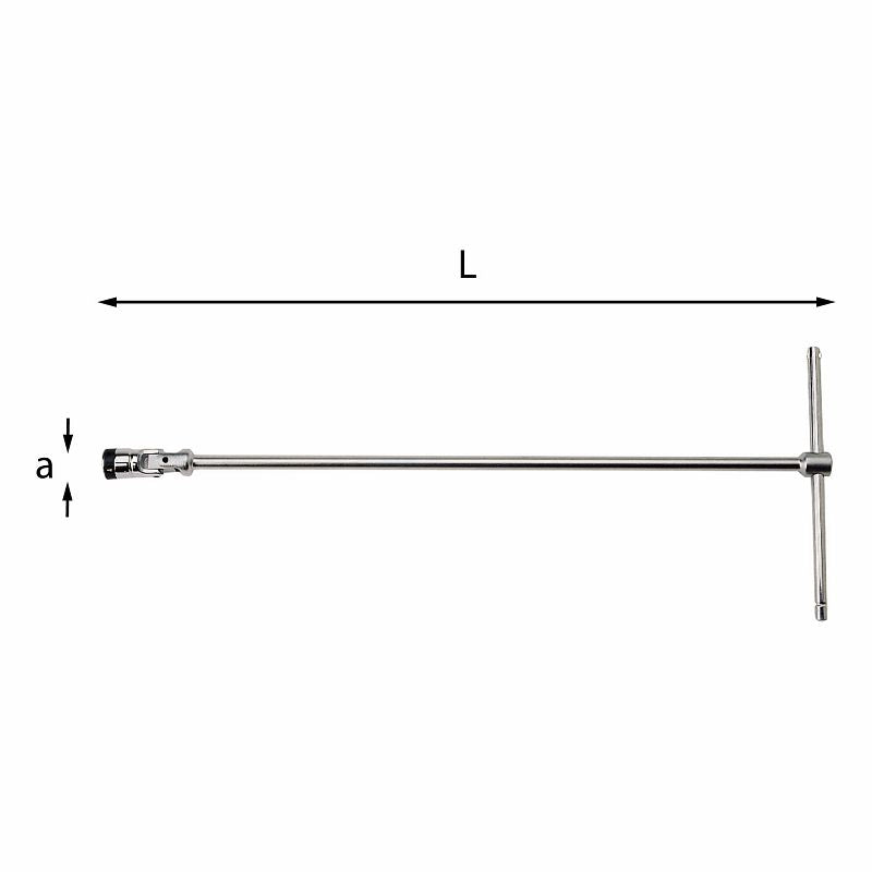 Chaves de boca em T USAG (276 CEB) com encaixe hexagonal articulado e sistema de retenção