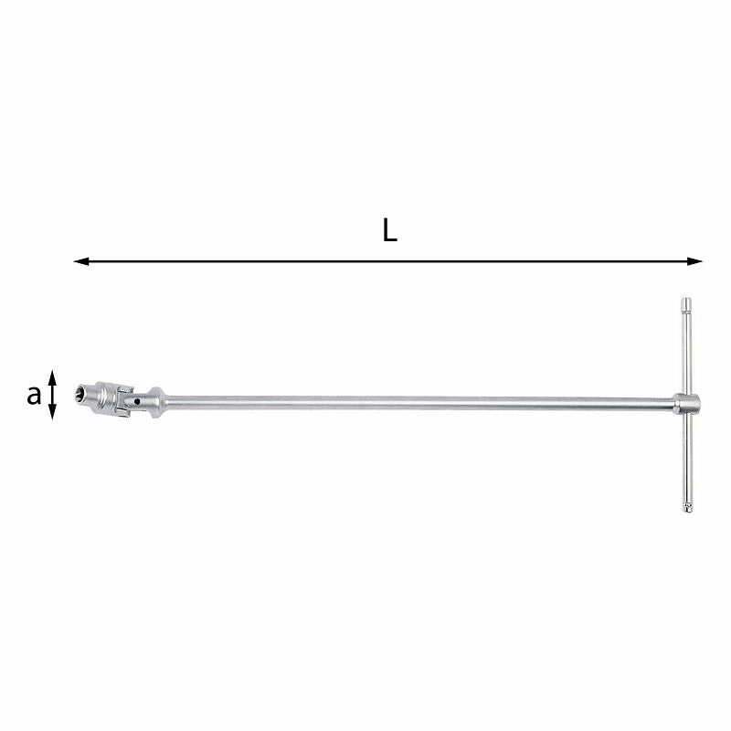 Chaves de bocas USAG (276 CTX) com cabo em T e tomada Torx® articulada